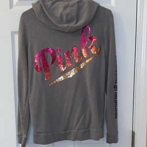 VICTORIA’S SECRET PINK ZIP UP SWEATER
